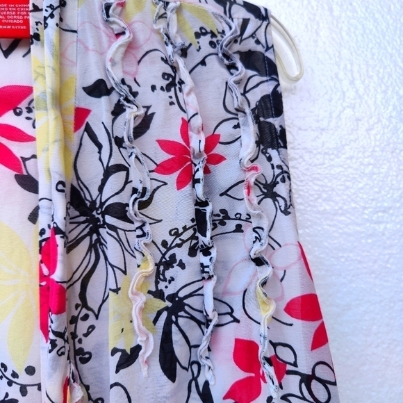 Oscar de la ranta silk blend Chiffon floral top. Size 18 W - Picture 3 of 7